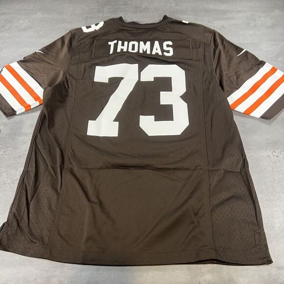 Nike Cleveland Browns‎ Football Jersey Men M Brown Gold On Field Joe Thomas HOF - Picture 2 of 12